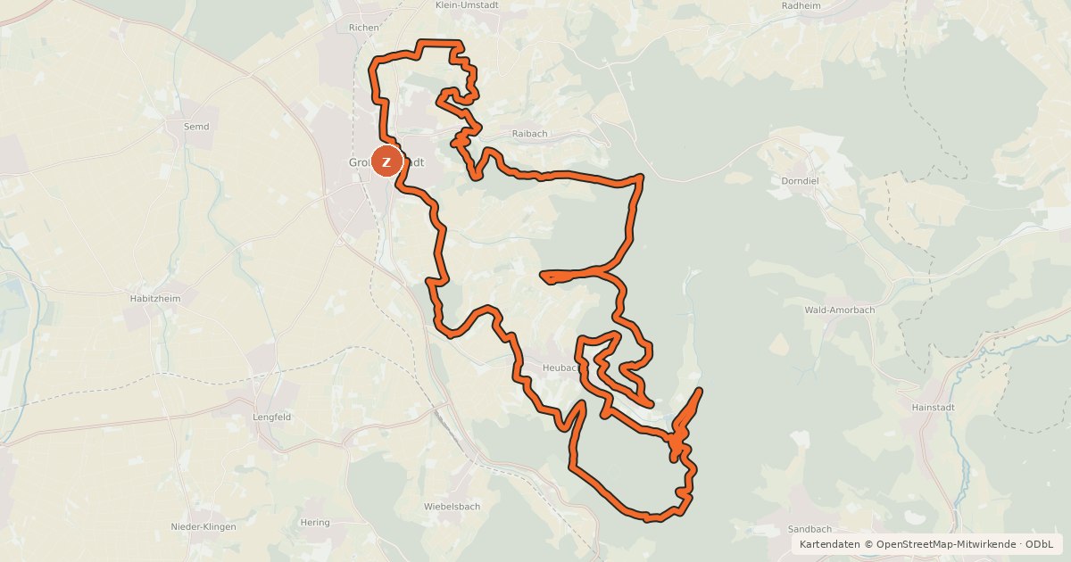Kartenübersicht der Radroute MTB-Strecke GU1