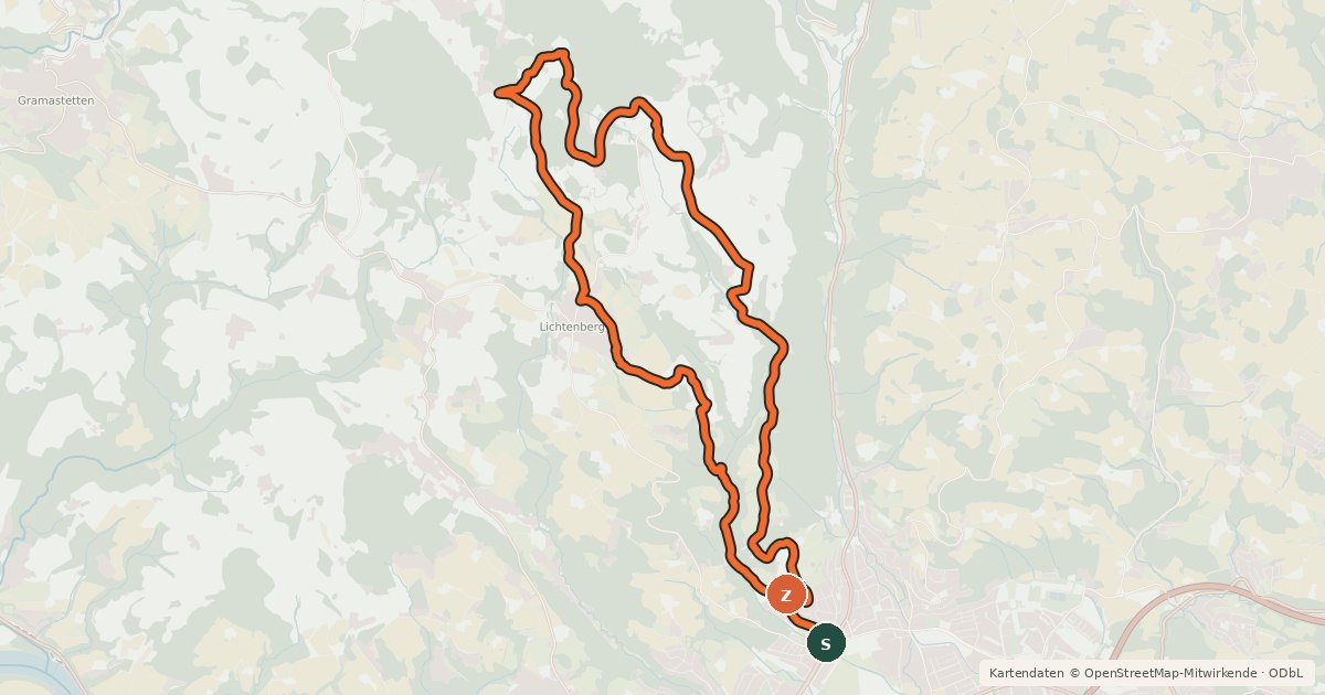 Kartenübersicht der Radroute MTB Strecke L1