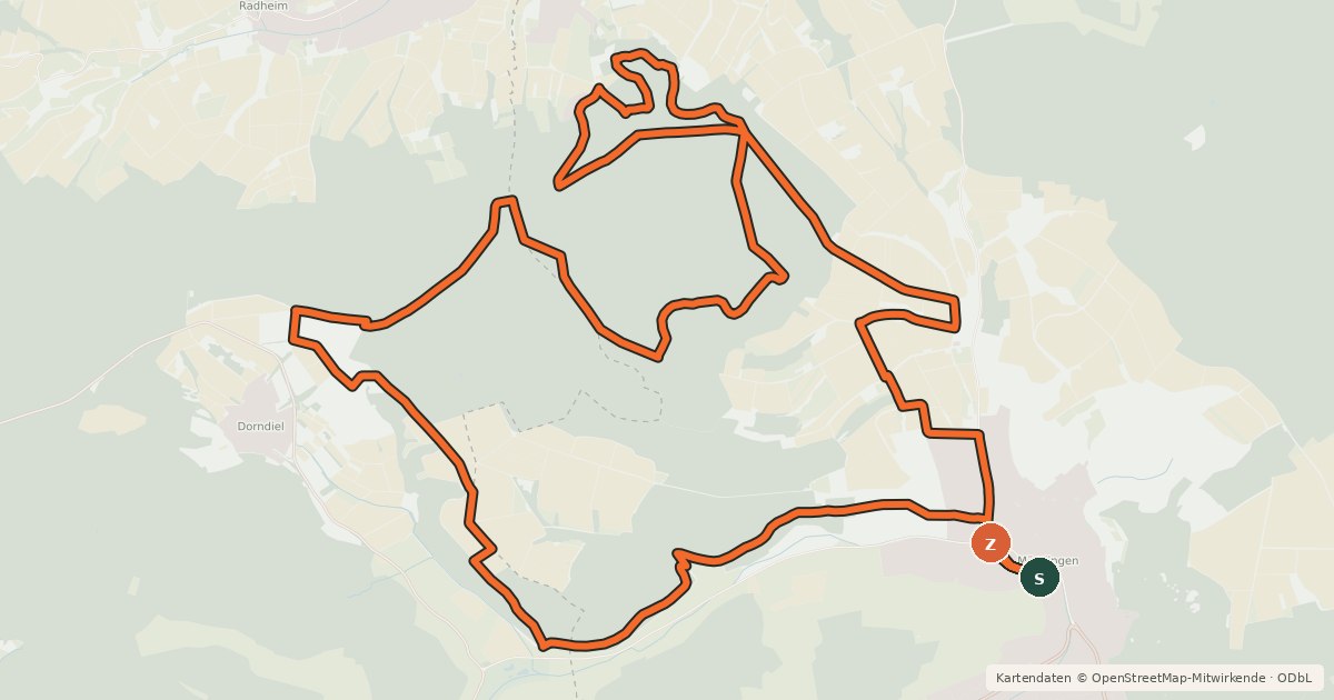 Kartenübersicht der Radroute MTB-Strecke Mömlingen 2