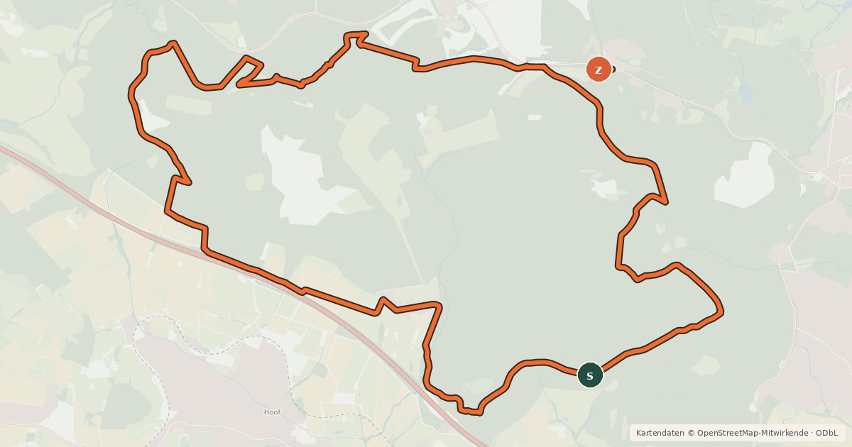 Kartenübersicht der Radroute MTB-Strecke "Um das Habichtsspiel"