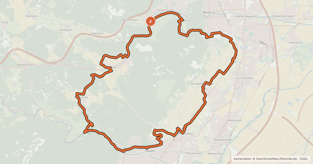 Kartenübersicht der Radroute MTB Thallernstrecke