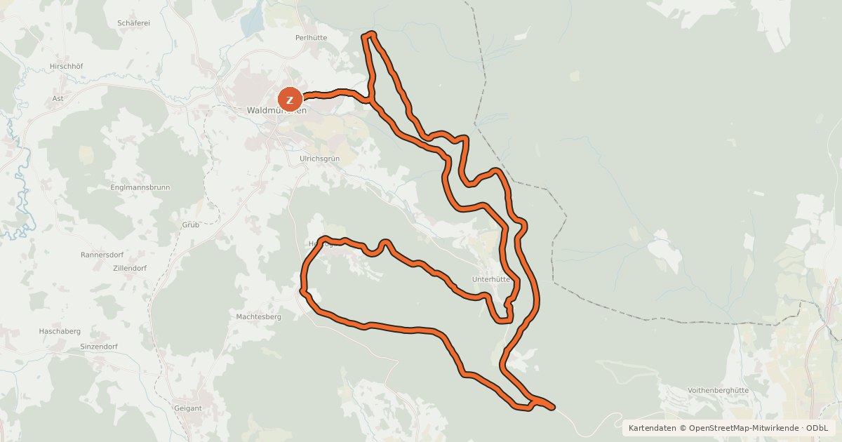 Kartenübersicht der Radroute MTB-Tour 11 Böhmerwald-Tour