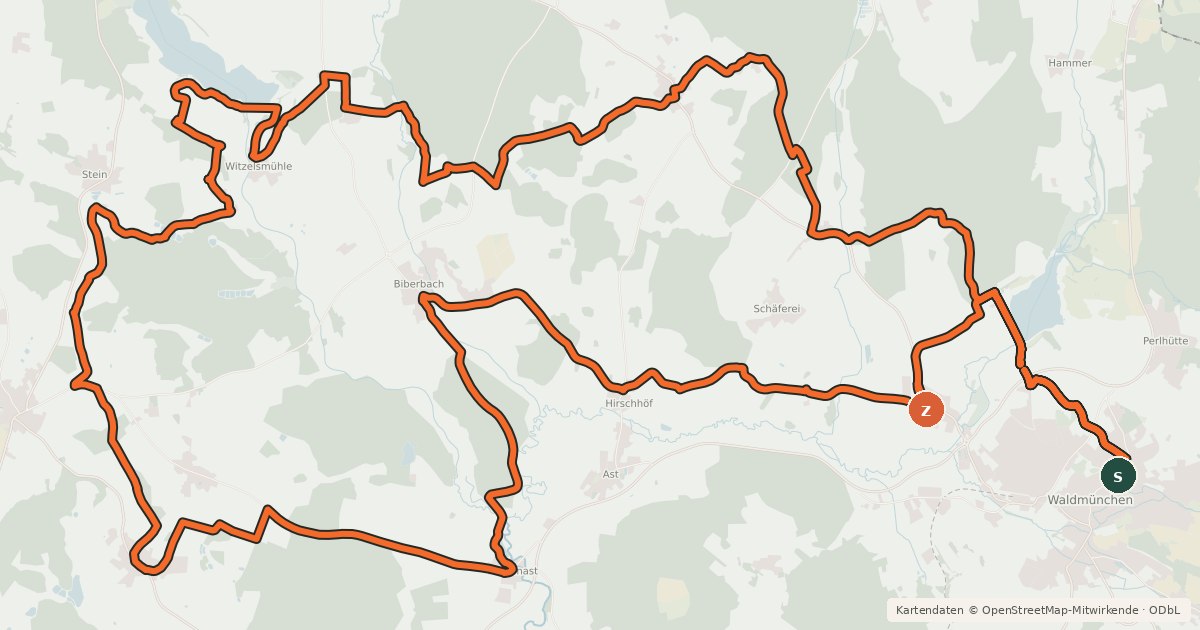 Kartenübersicht der Radroute MTB-Tour 14 Schlachtfeld-Tour