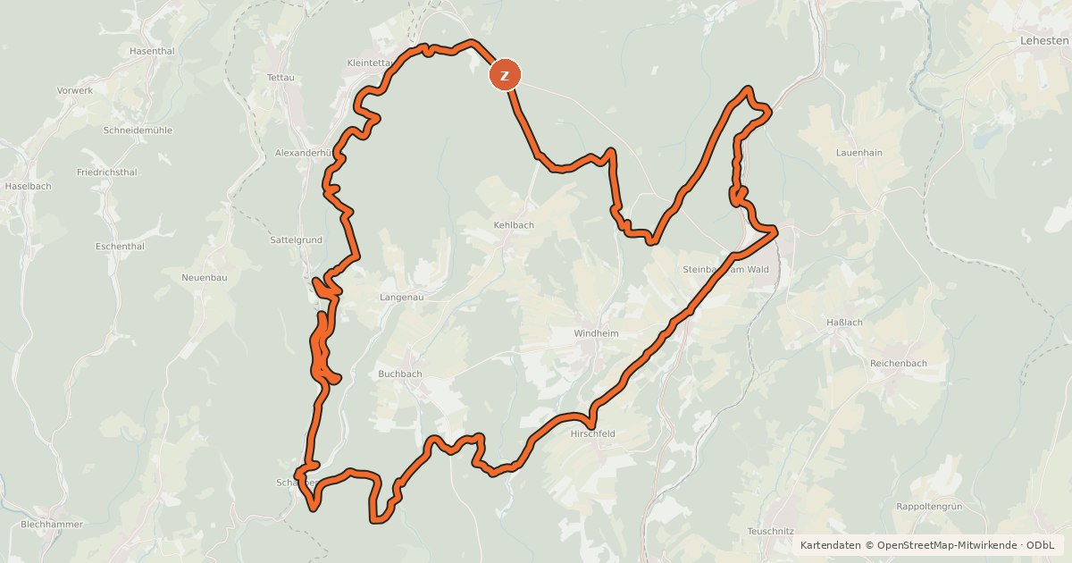 Kartenübersicht der Radroute MTB-Tour 2