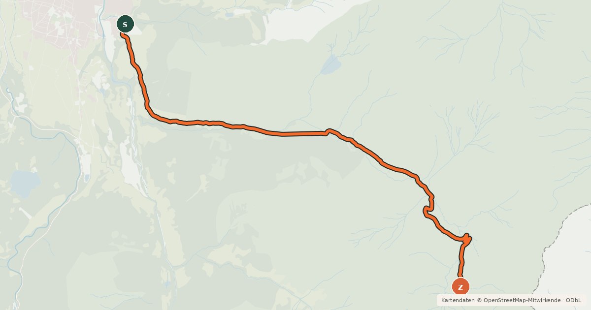 Kartenübersicht der Radroute MTB Tour 2
