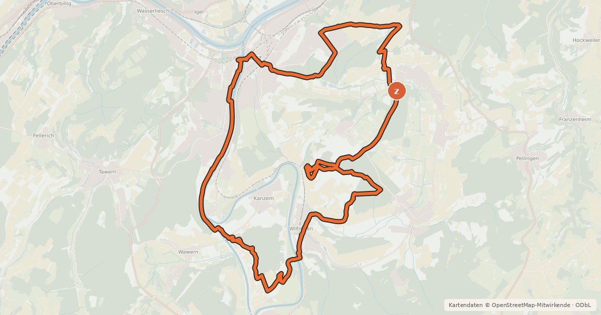 Kartenübersicht der Radroute MTB-Tour 2 "Galgenberg"