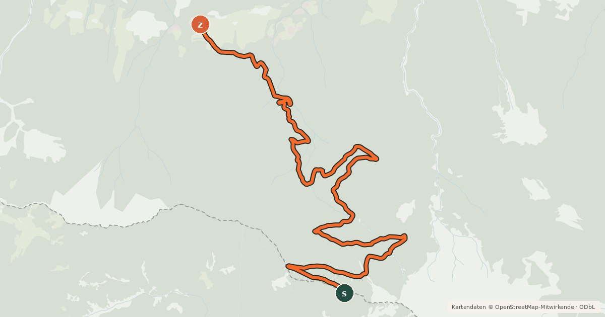 Kartenübersicht der Radroute MTB Tour 3