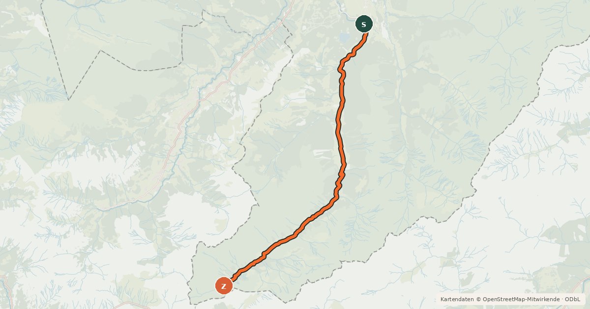 Kartenübersicht der Radroute MTB Tour 4