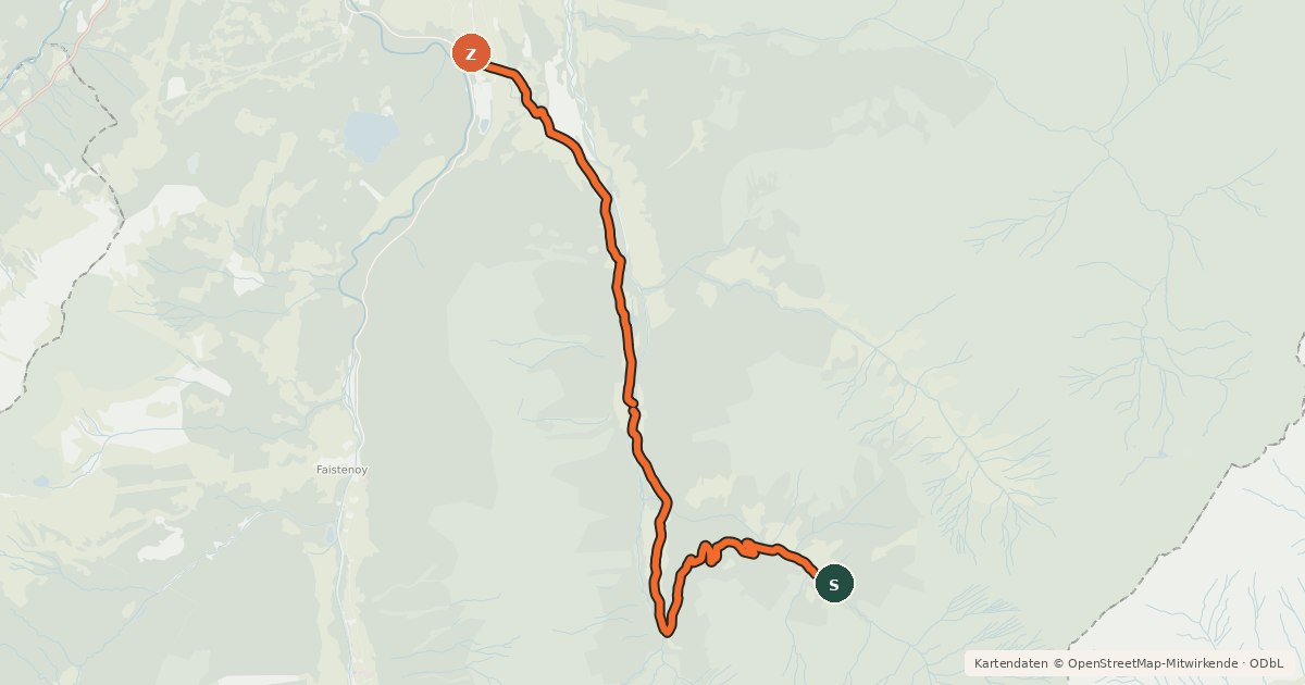 Kartenübersicht der Radroute MTB Tour 5