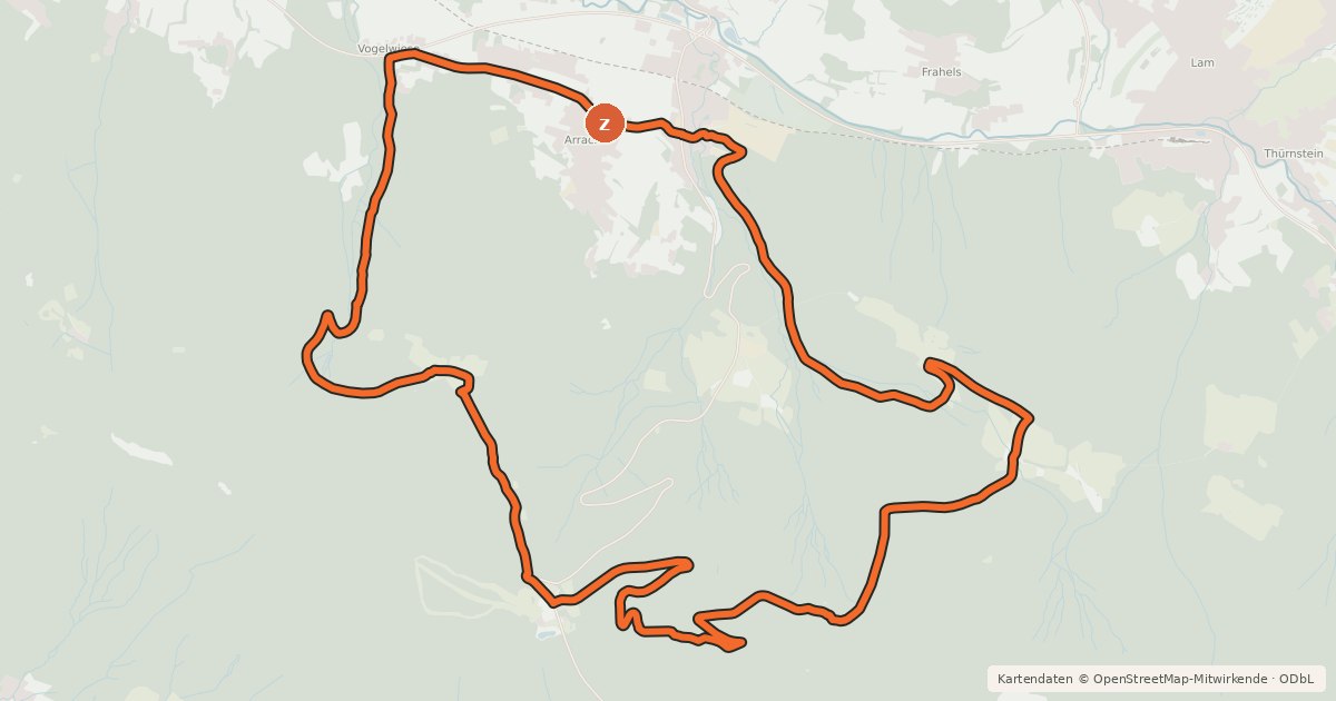 Kartenübersicht der Radroute MTB-Tour 5 Einöd-Tour