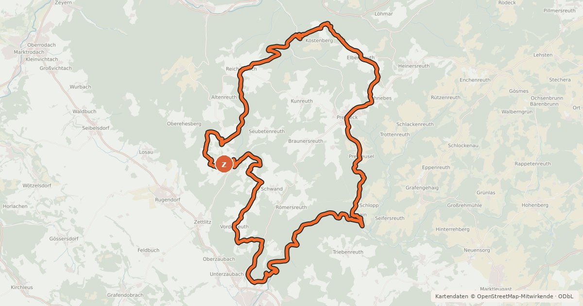 Kartenübersicht der Radroute MTB-Tour 6