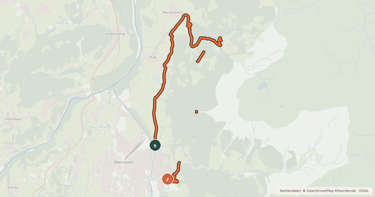 Kartenübersicht der Radroute MTB Tour 7