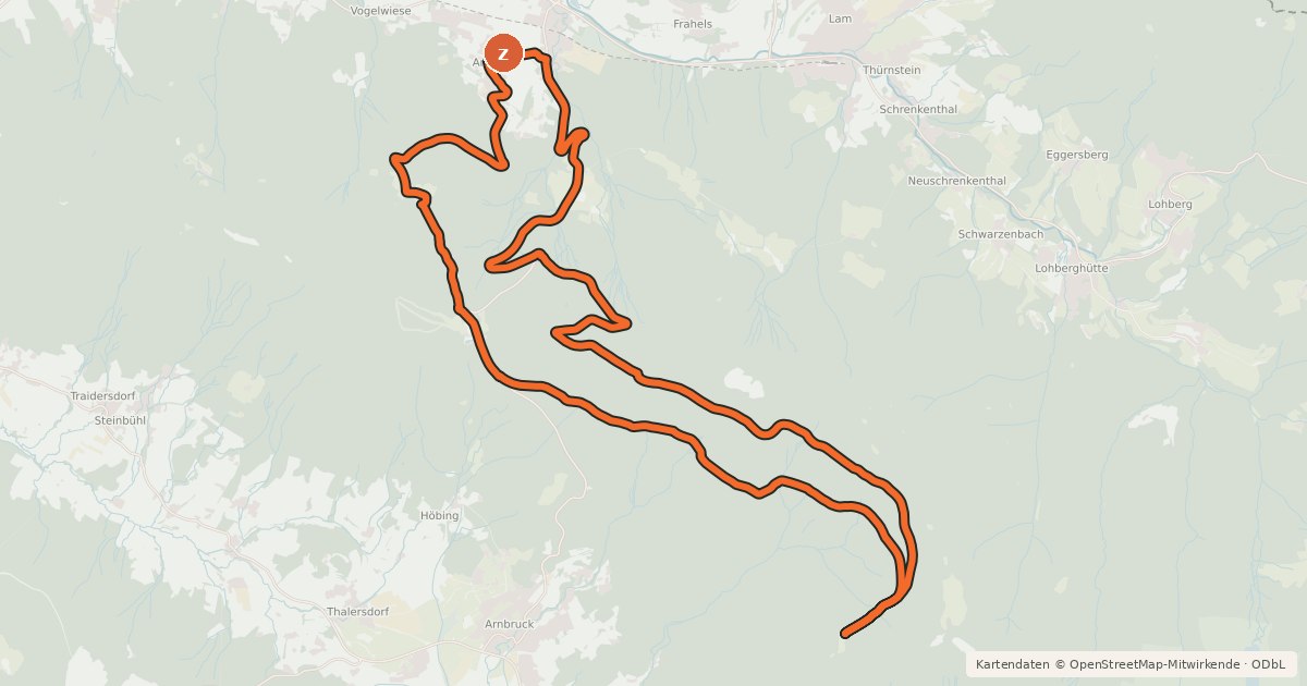Kartenübersicht der Radroute MTB-Tour 7 Mühlriegel-Schareben-Tour