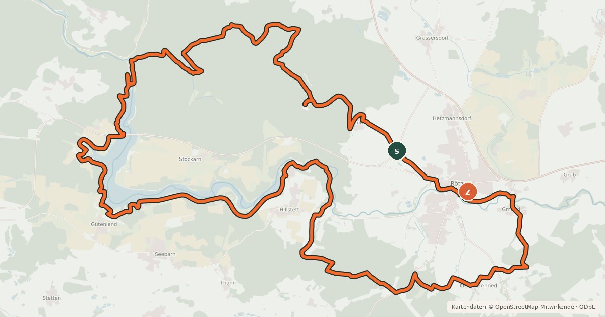 Kartenübersicht der Radroute MTB-Tour 8 Rötzer-Schwarzwihrberg-Tour