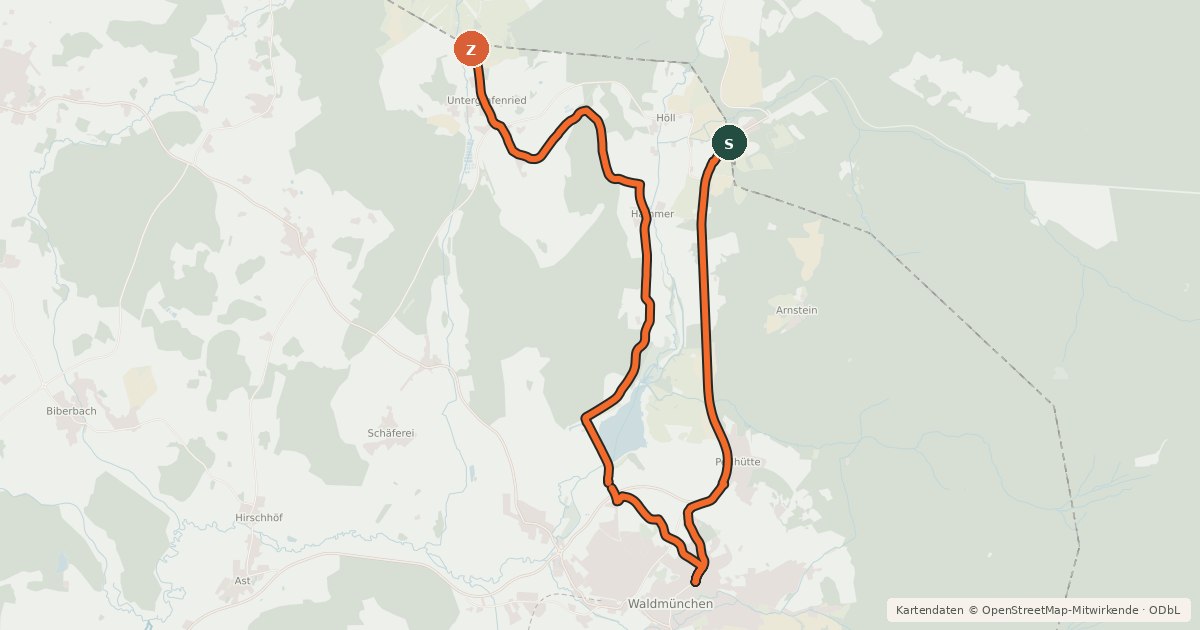 Kartenübersicht der Radroute MTB-Tour 9 Schmuggler-Tour