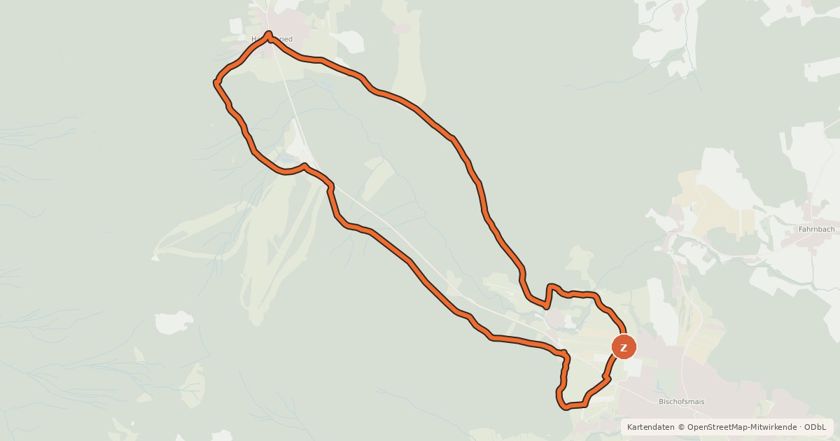 Kartenübersicht der Radroute MTB Tour Nr. 23 Habischrieder Tour
