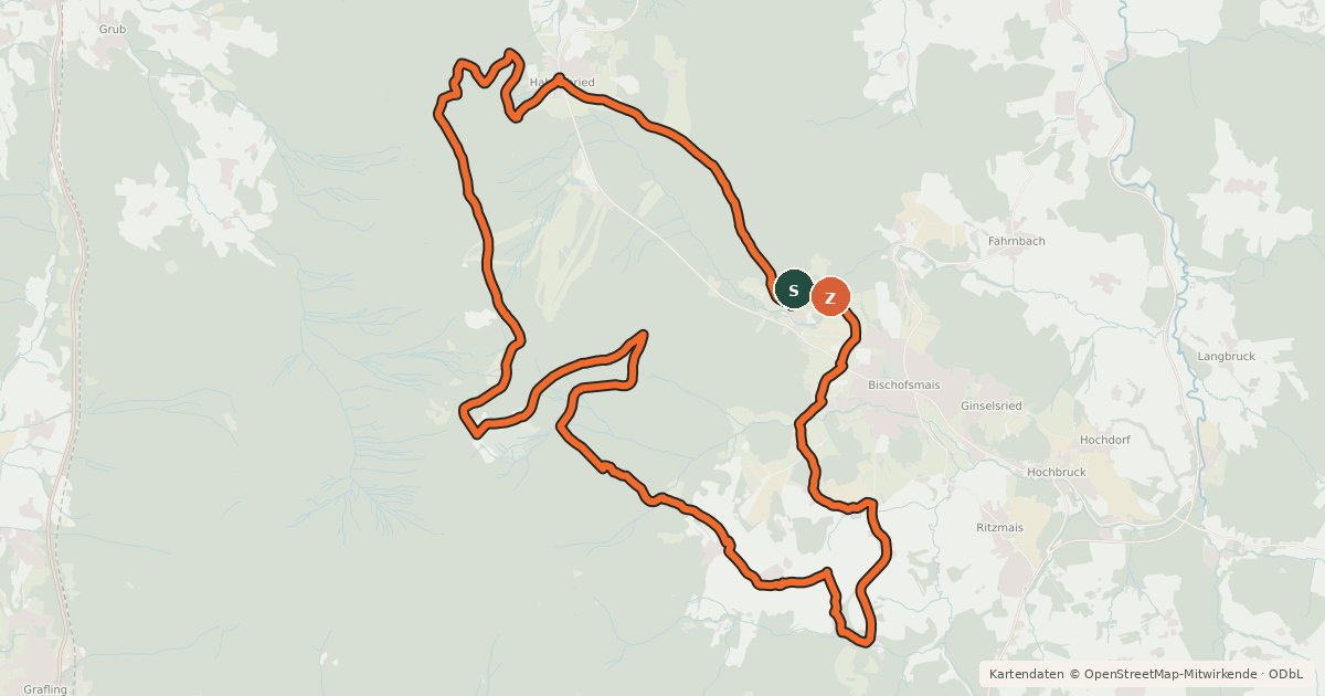 Kartenübersicht der Radroute MTB Tour Nr. 24 Um den Geißkopf