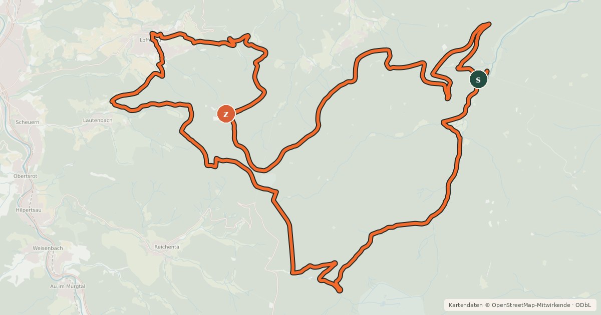 Kartenübersicht der Radroute MTB Über Eyachtal und Langmartskopf