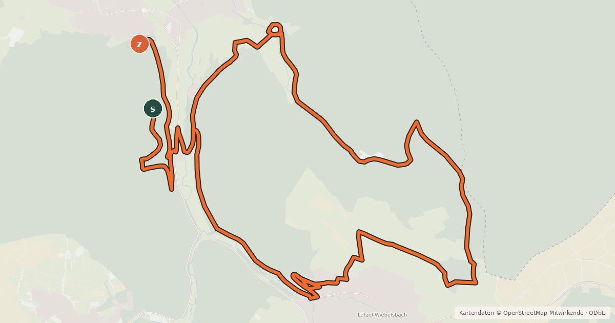 Kartenübersicht der Radroute MTB-Verbindung V Bb2 Ei1