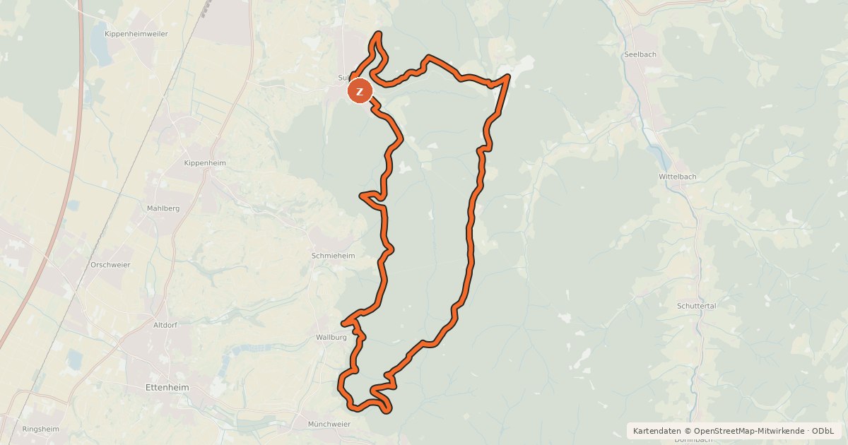 Kartenübersicht der Radroute MTB Vogesenblick-Tour