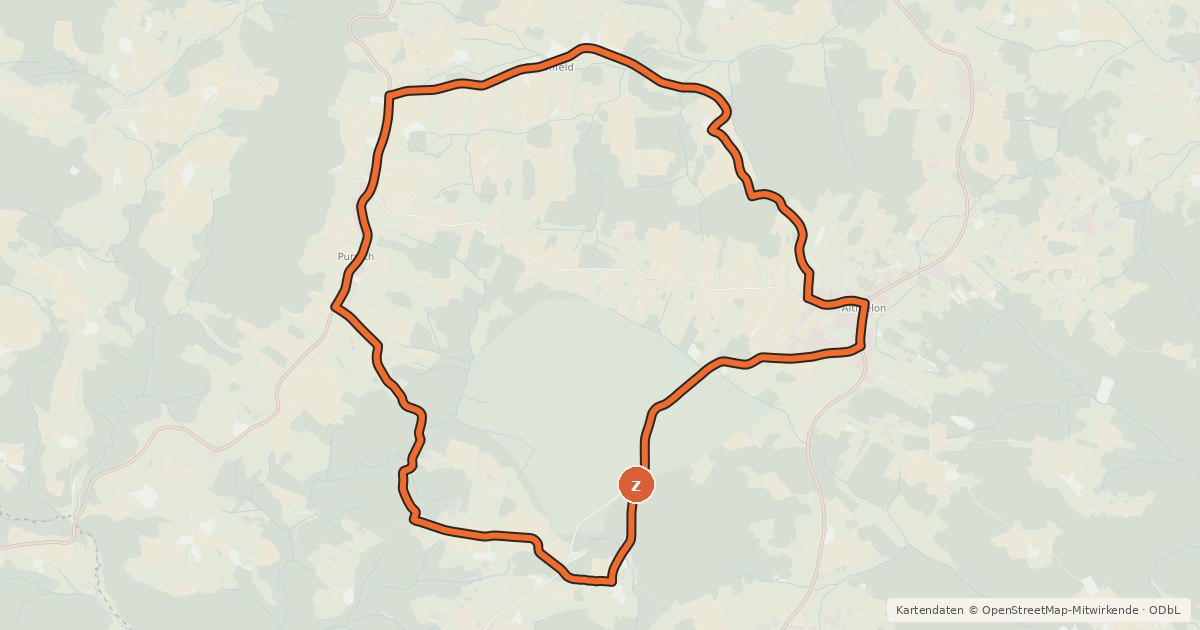 Kartenübersicht der Radroute MTB Wachtelhof-Strecke