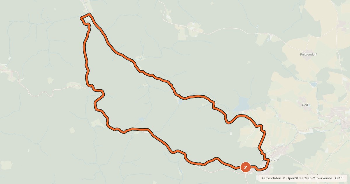 Kartenübersicht der Radroute MTB Waldbahn-Strecke