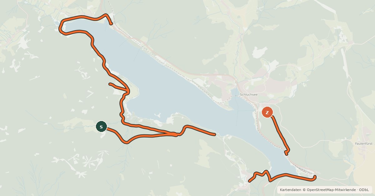 Kartenübersicht der Radroute MTB-Wegenetz Schwarzwald