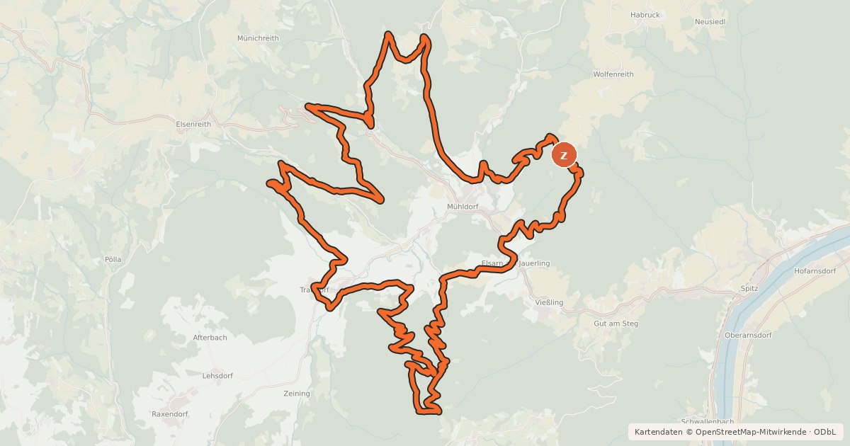 Kartenübersicht der Radroute MTB Weinsteintour