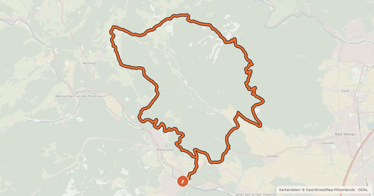 Kartenübersicht der Radroute MTB Wolfsgeist-Strecke