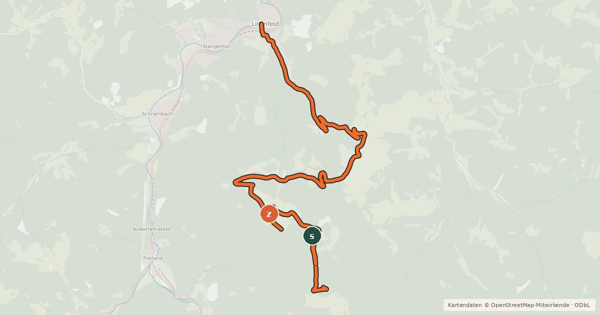 Kartenübersicht der Radroute Muckenkogel-Strecke
