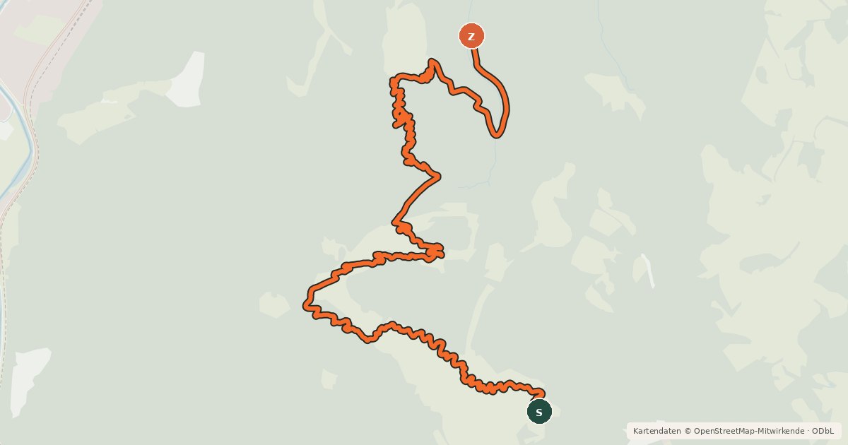 Kartenübersicht der Radroute Mucki trail