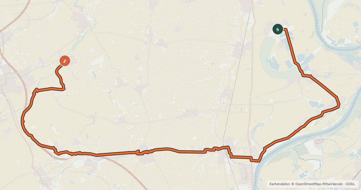 Kartenübersicht der Radroute Mühlen-Radweg