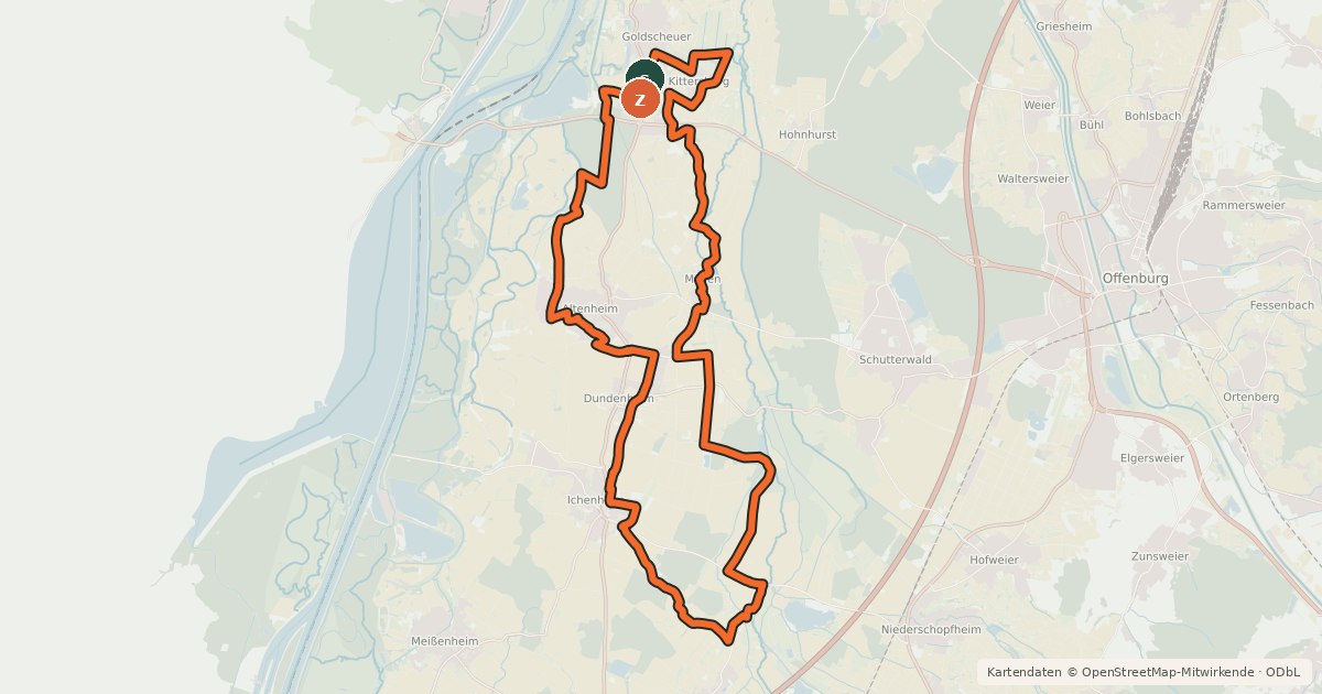 Kartenübersicht der Radroute MühlenRadweg