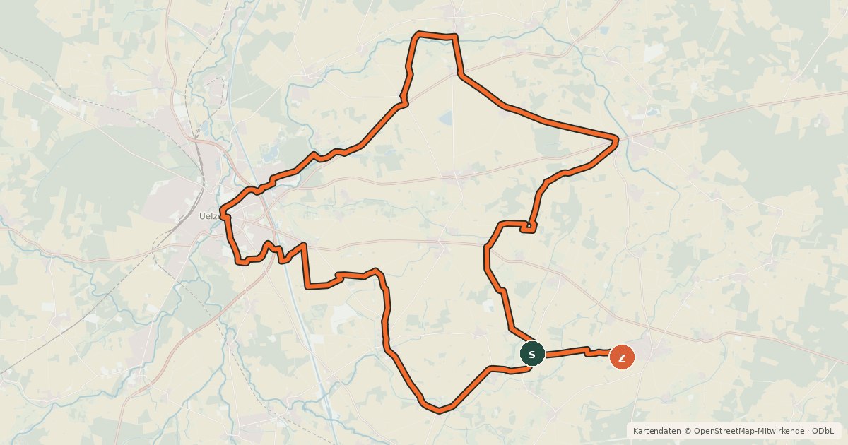 Kartenübersicht der Radroute Mühlentour
