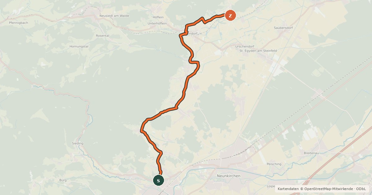Kartenübersicht der Radroute Mühlradl Radweg