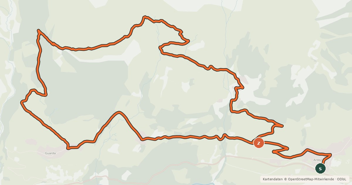 Kartenübersicht der Radroute Murtera Bike