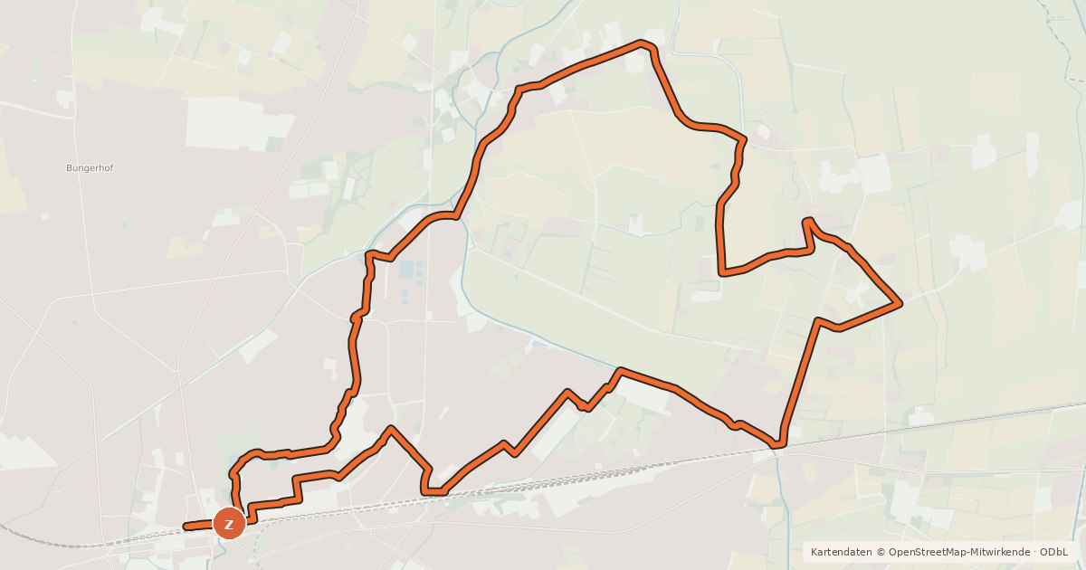 Kartenübersicht der Radroute Nach Hasbergen