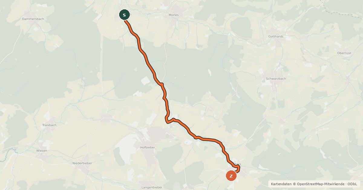 Kartenübersicht der Radroute Nässetalradweg