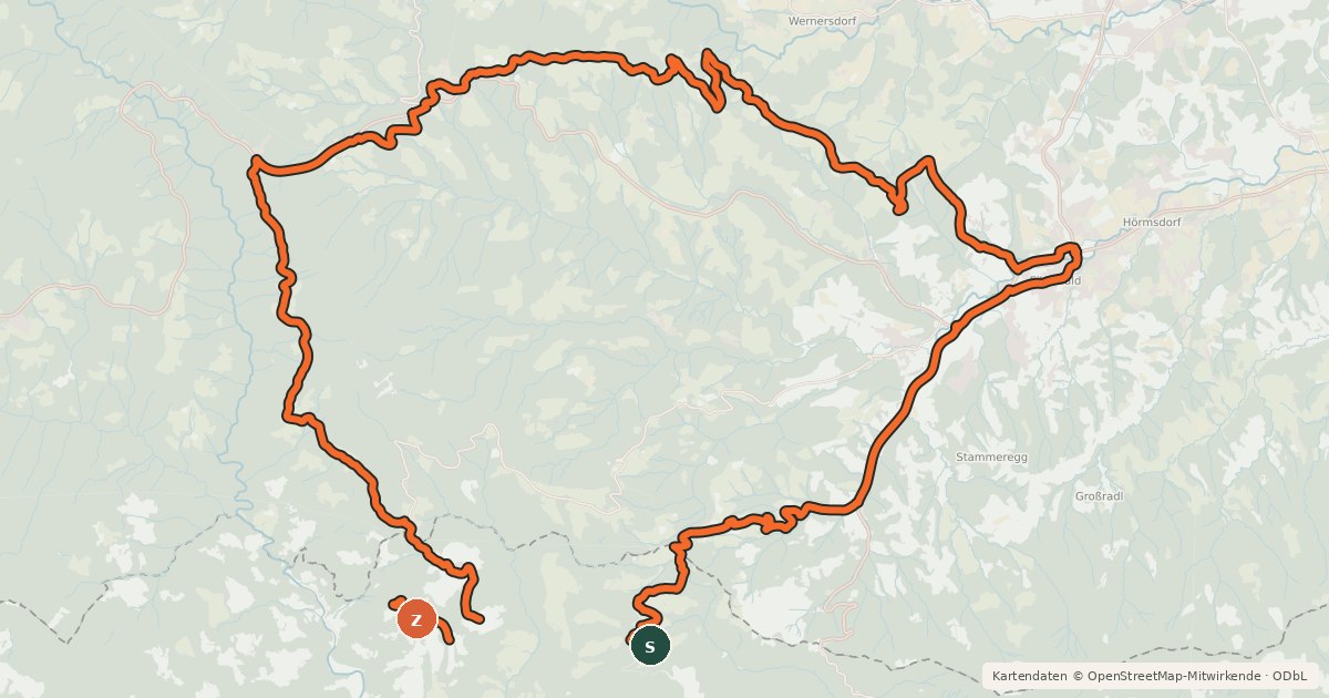 Kartenübersicht der Radroute Nandlrunde