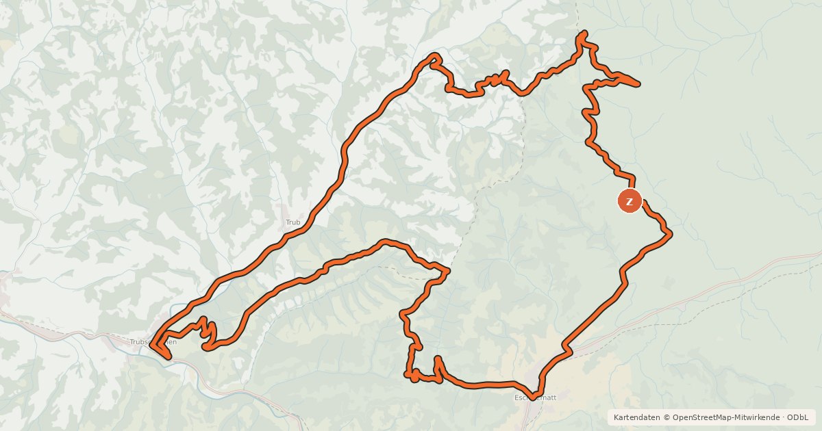 Kartenübersicht der Radroute Napfbergland - Tour