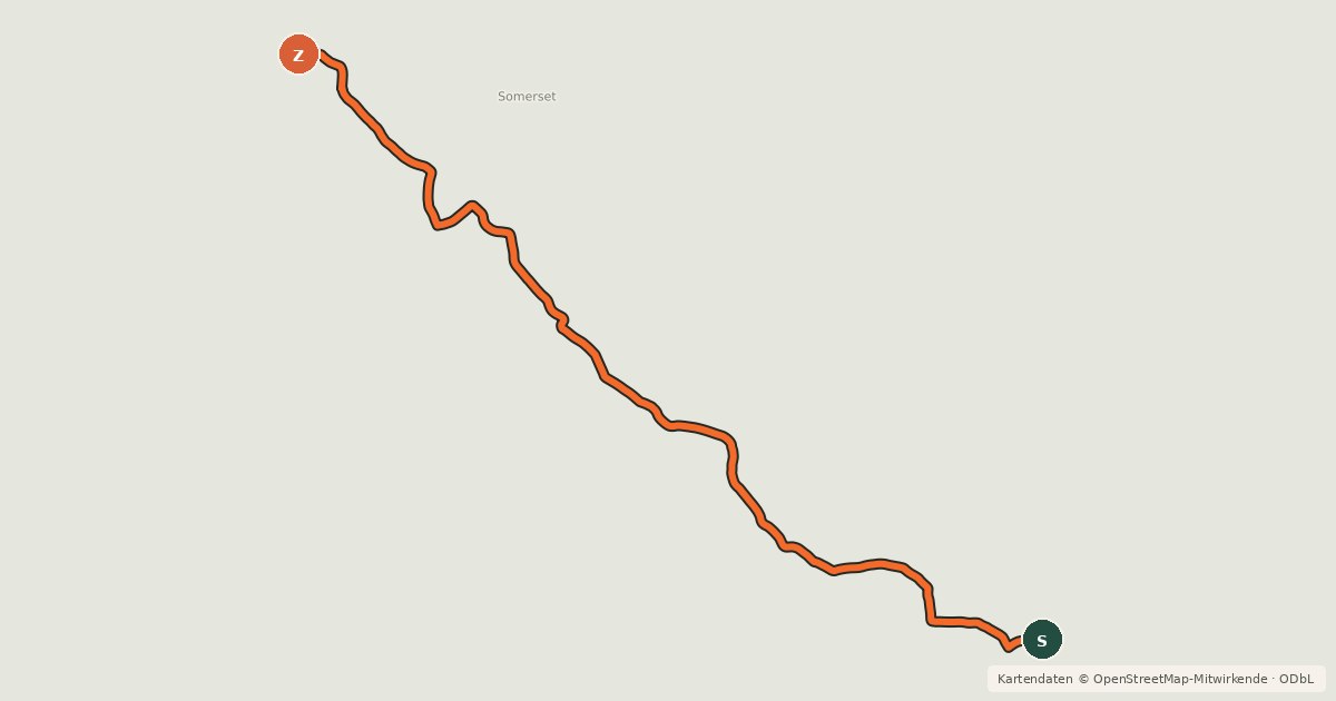 Kartenübersicht der Radroute National Cycle Network route 339