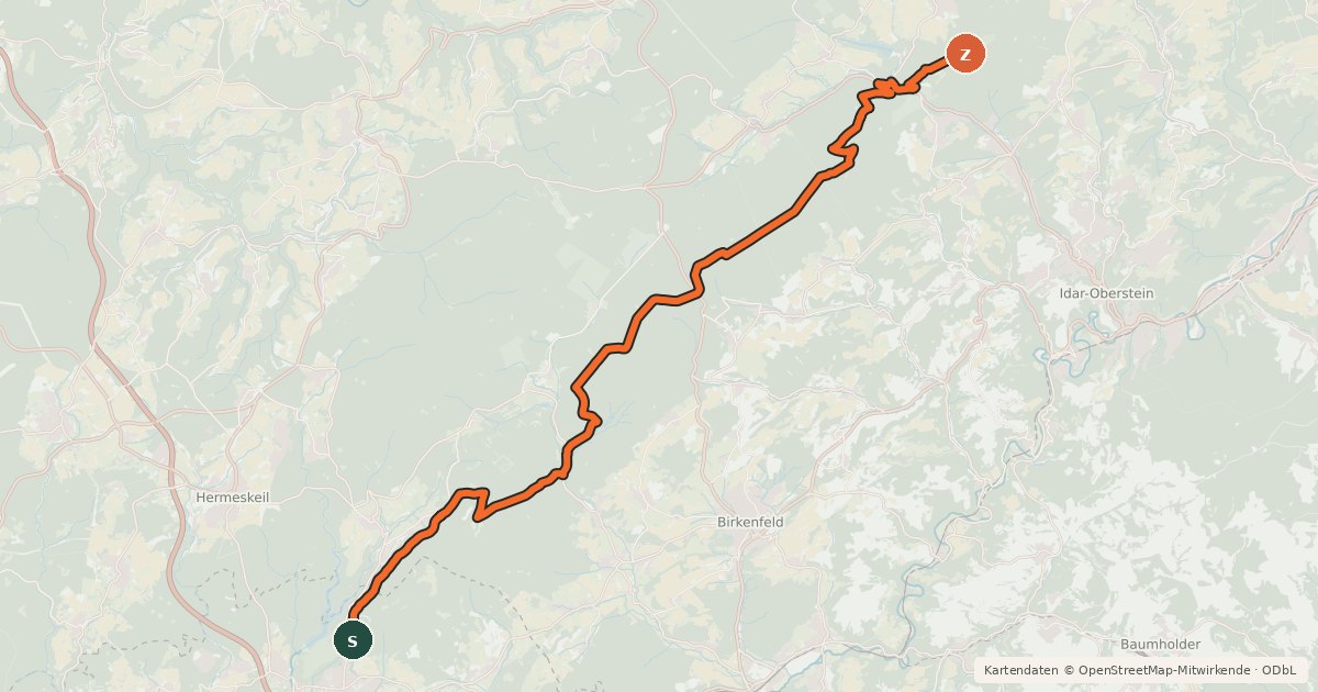 Kartenübersicht der Radroute Nationalpark-Radquerung 1