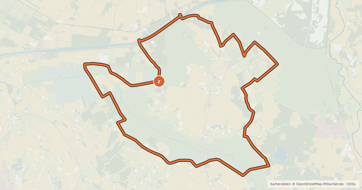 Kartenübersicht der Radroute NaTourismus Kiebitzroute