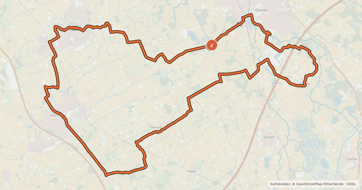 Kartenübersicht der Radroute NaTourismus Schlehenroute