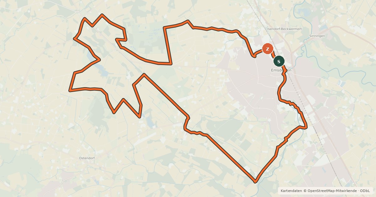 Kartenübersicht der Radroute NaTourismus Vennroute