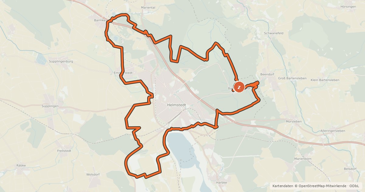 Kartenübersicht der Radroute Natur-Route