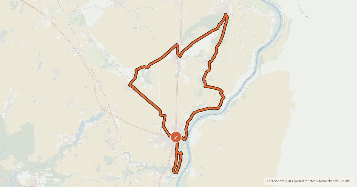 Kartenübersicht der Radroute Natura Trail Lebus