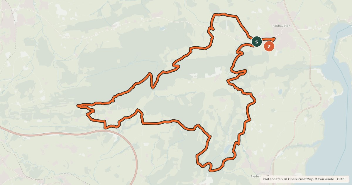 Kartenübersicht der Radroute Naturbiken Hopferwald-Senkele-Runde