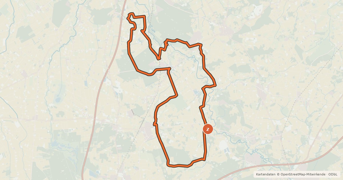 Kartenübersicht der Radroute NaturErlebnis-Tour