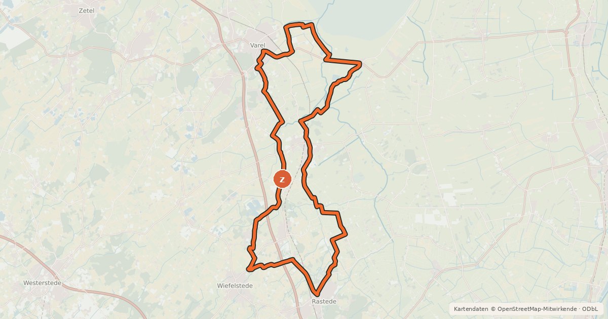 Kartenübersicht der Radroute Naturpark Wattenmeer